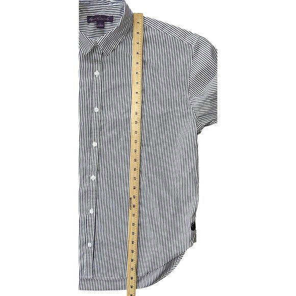 Gloria Vanderbilt Amanda Monogram Cotton Button Down Shirt Women's Large - Picture 2 of 6